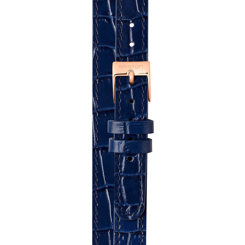 BRACELET CUIR LUXURY 2 BRINS - 12 MM - BLEU MARINE - Image 4